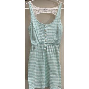 O’Neil Striped  Sun dress Juniors S Small Off White Lace 100% Cotton sundress
